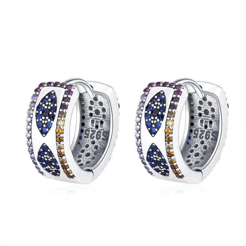 Boucles d’oreilles de Luxe Discret en ARGENT S925 entièrement Serties