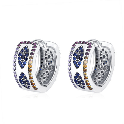Boucles d’oreilles de Luxe Discret en ARGENT S925 entièrement Serties