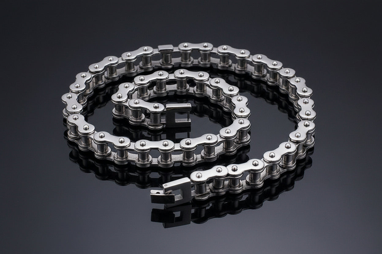 Collier Homme Chaîne Industrielle en Acier Titane