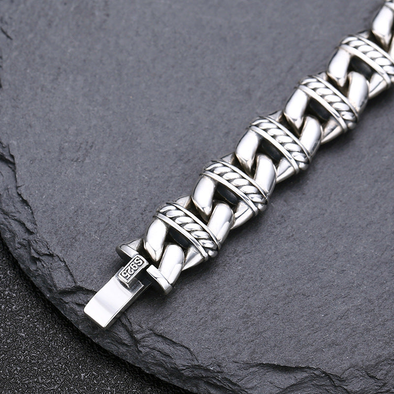 Men's 925 Sterling Silver Bracelet – Thick Chain Luxury Style | JIO Bijoux