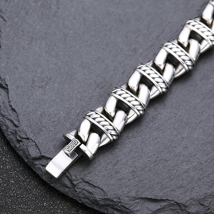 Men's 925 Sterling Silver Bracelet – Thick Chain Luxury Style | JIO Bijoux