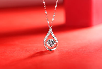 Chaîne pendentif ARGENT 925 Smart Drop en Diamant Mosan | Ornements Argentés de Luxe