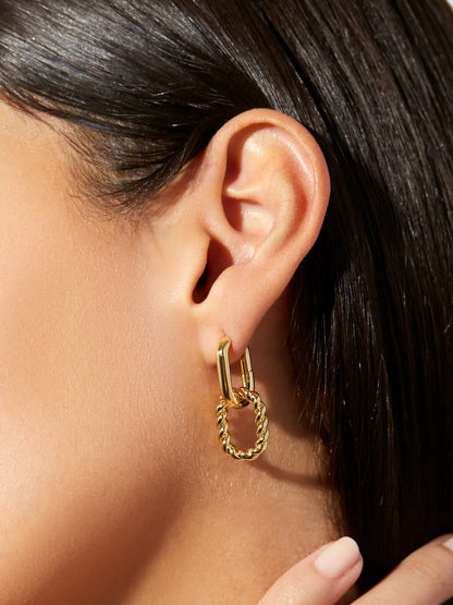 Boucles d’oreilles Double Anneaux en ARGENT 925 Plaqué OR – Élégance modulable