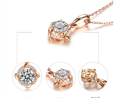 Chaîne avec pendentif moulin à vent en ARGENT S925 et Moissanite – Luxe léger pour femme
