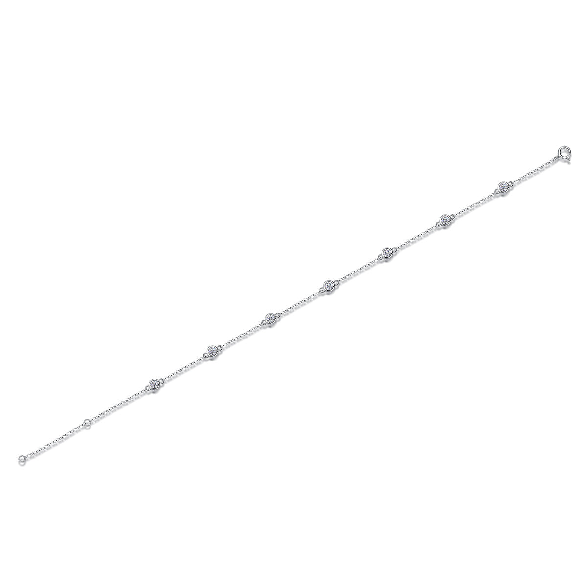 Bracelet en ARGENT S925 avec Diamants Mosan | Éclat de luxe à porter tous les jours