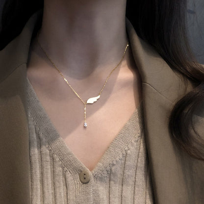 Collier Femme Aile d’Ange en Argent 925 avec Zircon – Symbole de Protection et de Lumière