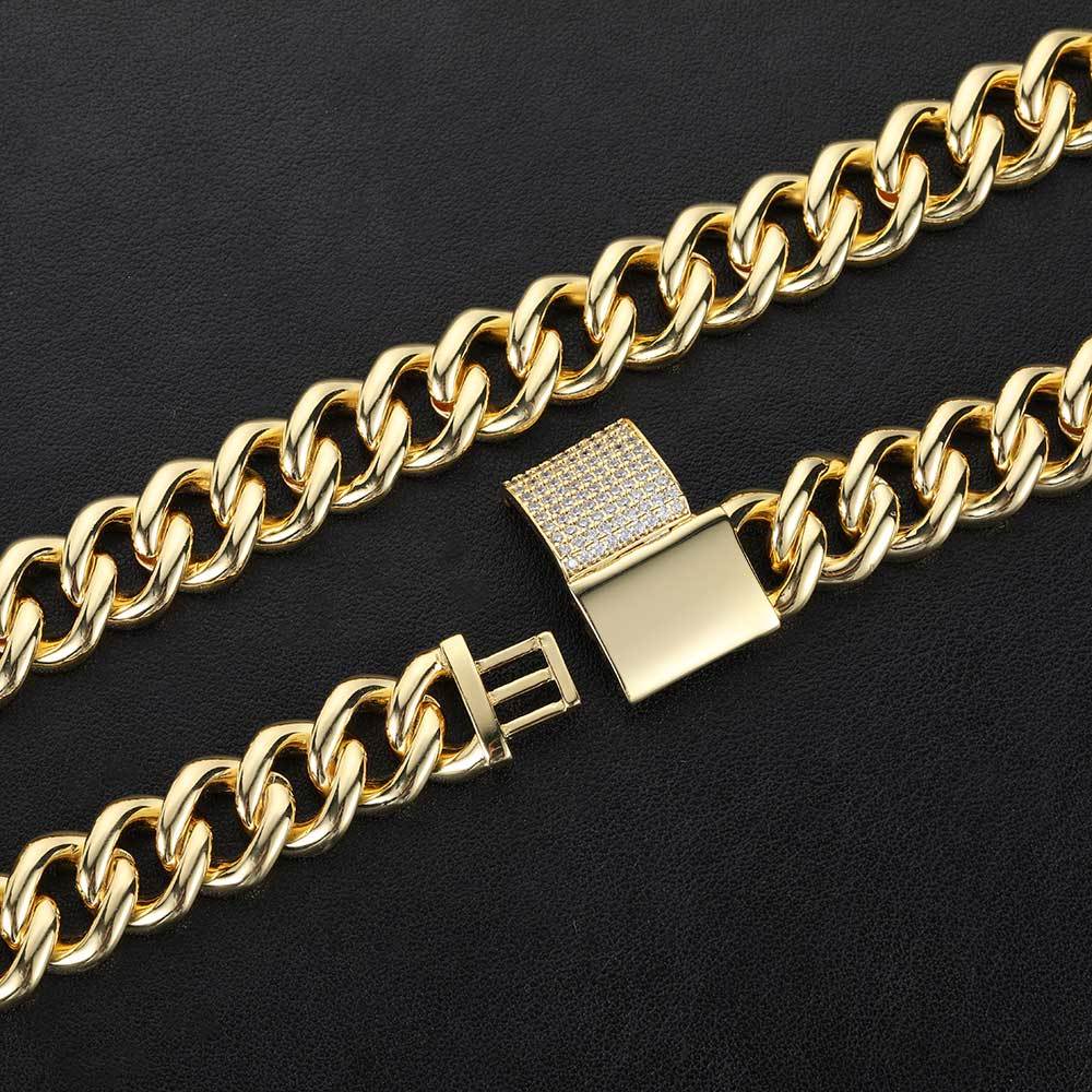 Bracelet à Double Rangée de Diamants 15 mm – Style Urbain et Maillons Cubains