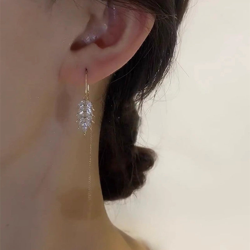 Boucles d’Oreilles Pendantes Blé Doré – Élégance Naturelle en Cuivre