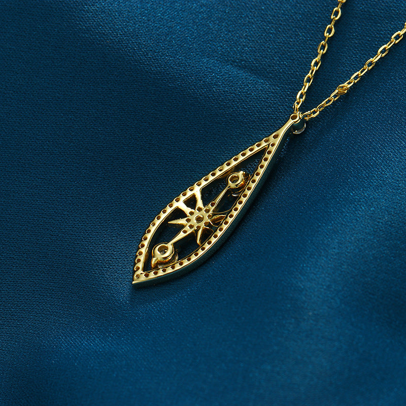 Collier Femme en Argent 925 avec Pendentif Goutte Brillant