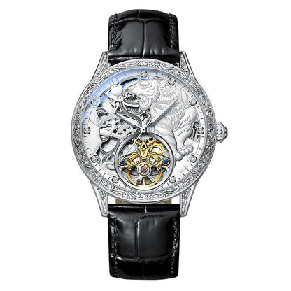 Montre Mécanique Homme – Acier Inoxydable & Bracelet Cuir Véritable