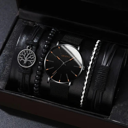 Montre Homme à Quartz avec Bracelet – Style Simple & Tendance