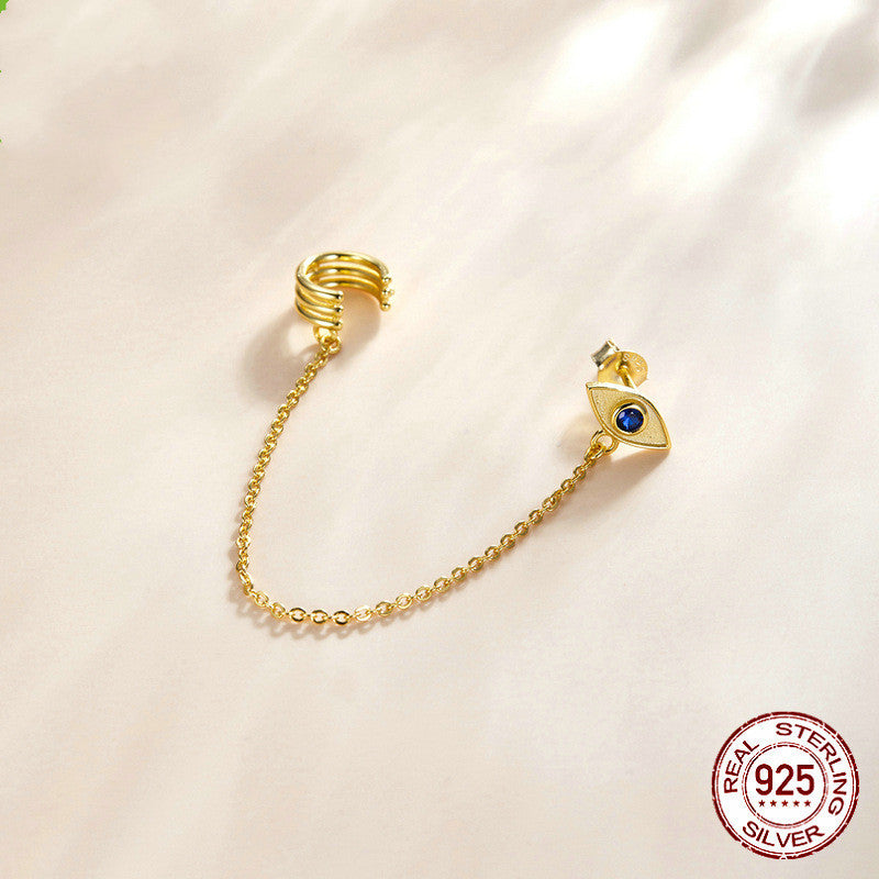 Boucles d’Oreilles avec chaîne en ARGENT 925 Plaqué Or – Protection & Élégance