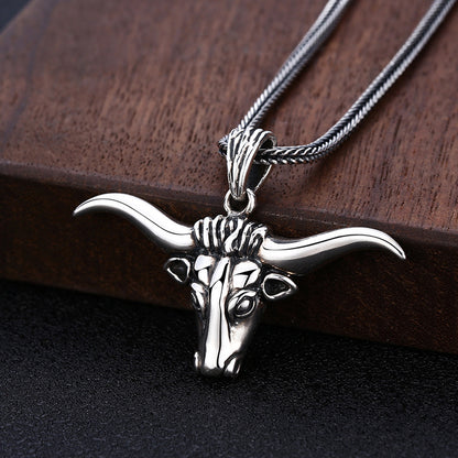 Collier Homme Tête de Taureau en Argent 925 – Force & Caractère