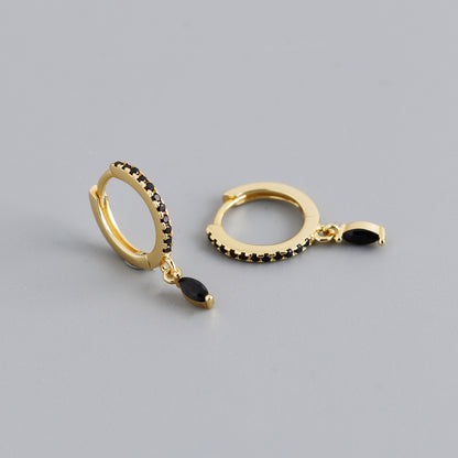 Boucles d’Oreilles anneaux avec pendentifs Pierres Multicolores – ARGENT S925
