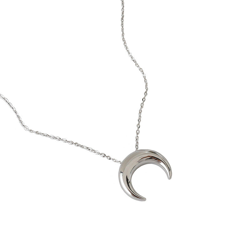 Collier Femme Demi-Lune en Argent 925 – Élégance Céleste et Simplicité Raffinée