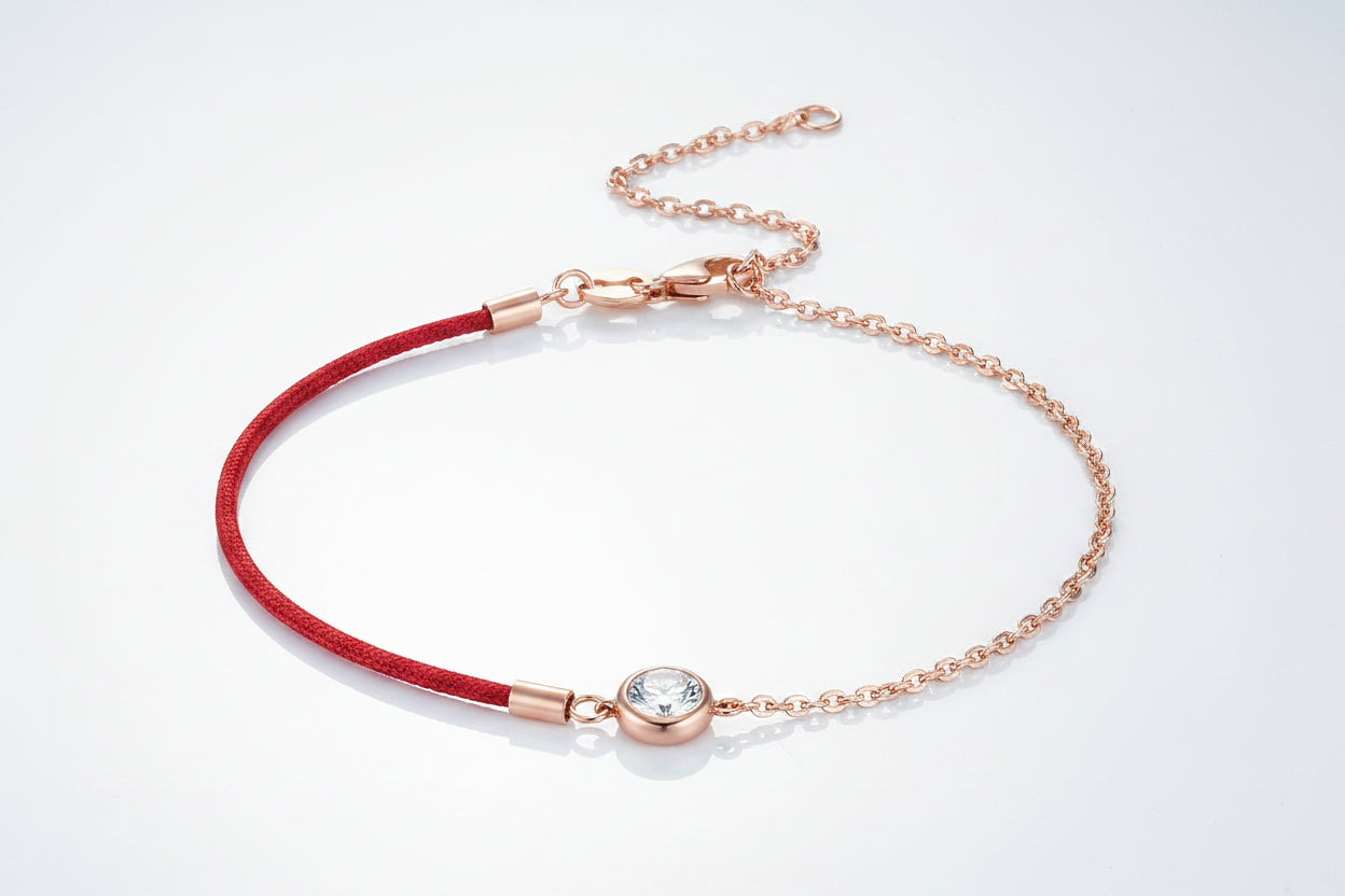 Bracelet Fil Rouge Femme avec Pierre – Chance, Protection & Élégance
