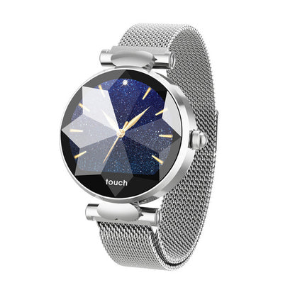 Montre Connectée Femme Élégante – Écran HD, Suivi Cardiaque & Acier Magnétique