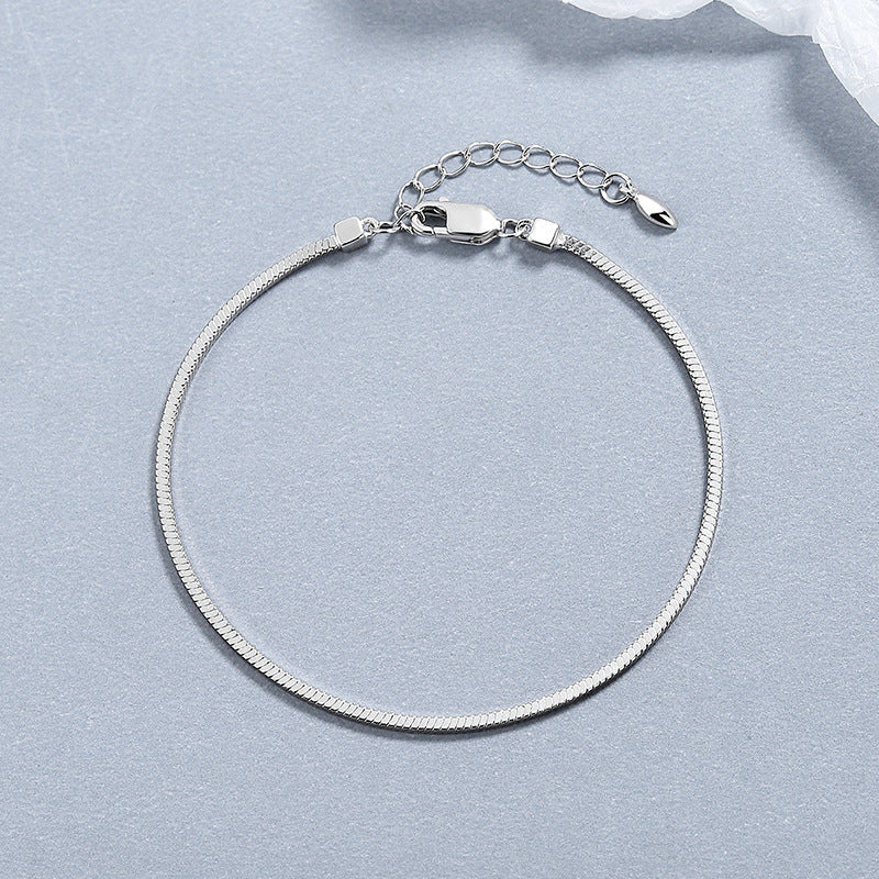 Bracelet chaîne en ARGENT S925 – Design carré os de serpent