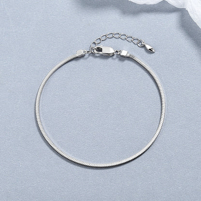 Bracelet chaîne en ARGENT S925 – Design carré os de serpent
