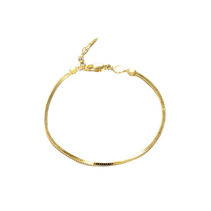 Bracelet Chaîne Serpent Carré Vintage – Argent S925 Plaqué Or 18K