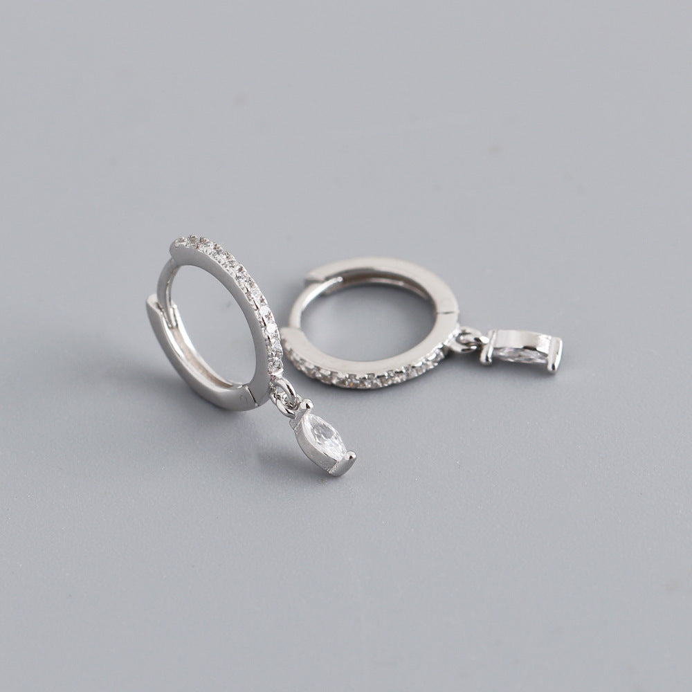 Boucles d’Oreilles anneaux avec pendentifs Pierres Multicolores – ARGENT S925