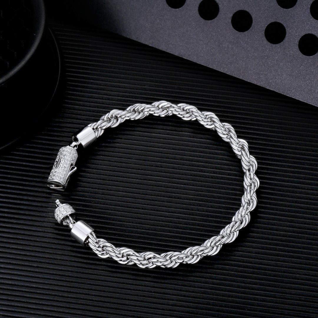 Bracelet Chaîne Torsadée 6 mm – OR ou OR Blanc, Élégance