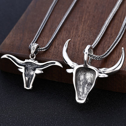 Collier Homme Tête de Taureau en Argent 925 – Force & Caractère