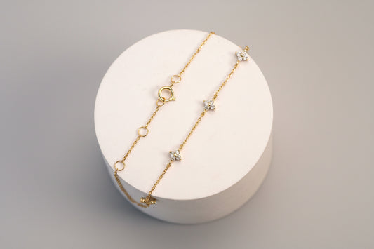 Bracelet Femme Trèfle Porte-Bonheur Plaqué Or 18K – Chance et Élégance