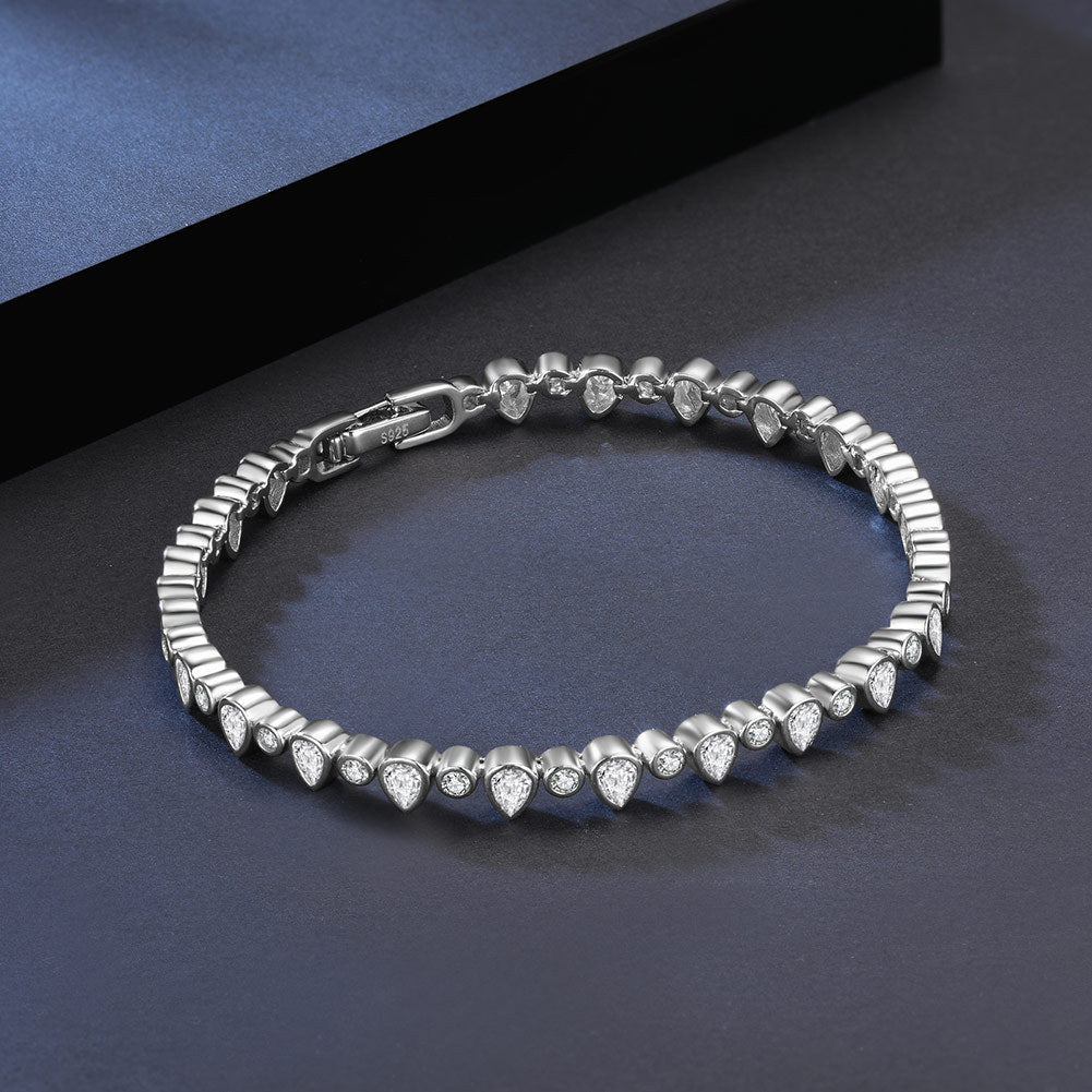 Bracelet Goutte en ARGENT 925 Plaqué OR – Zircons Sculptés & Finition Joaillerie