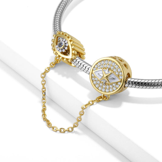 Charm plaqué OR en ARGENT S925 et Zircon scintillant
